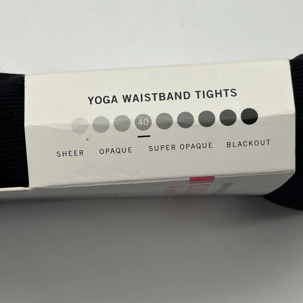 Hue Tights Womens Size 2 Black Yoga Waist Rib Control Top Opaque U23389